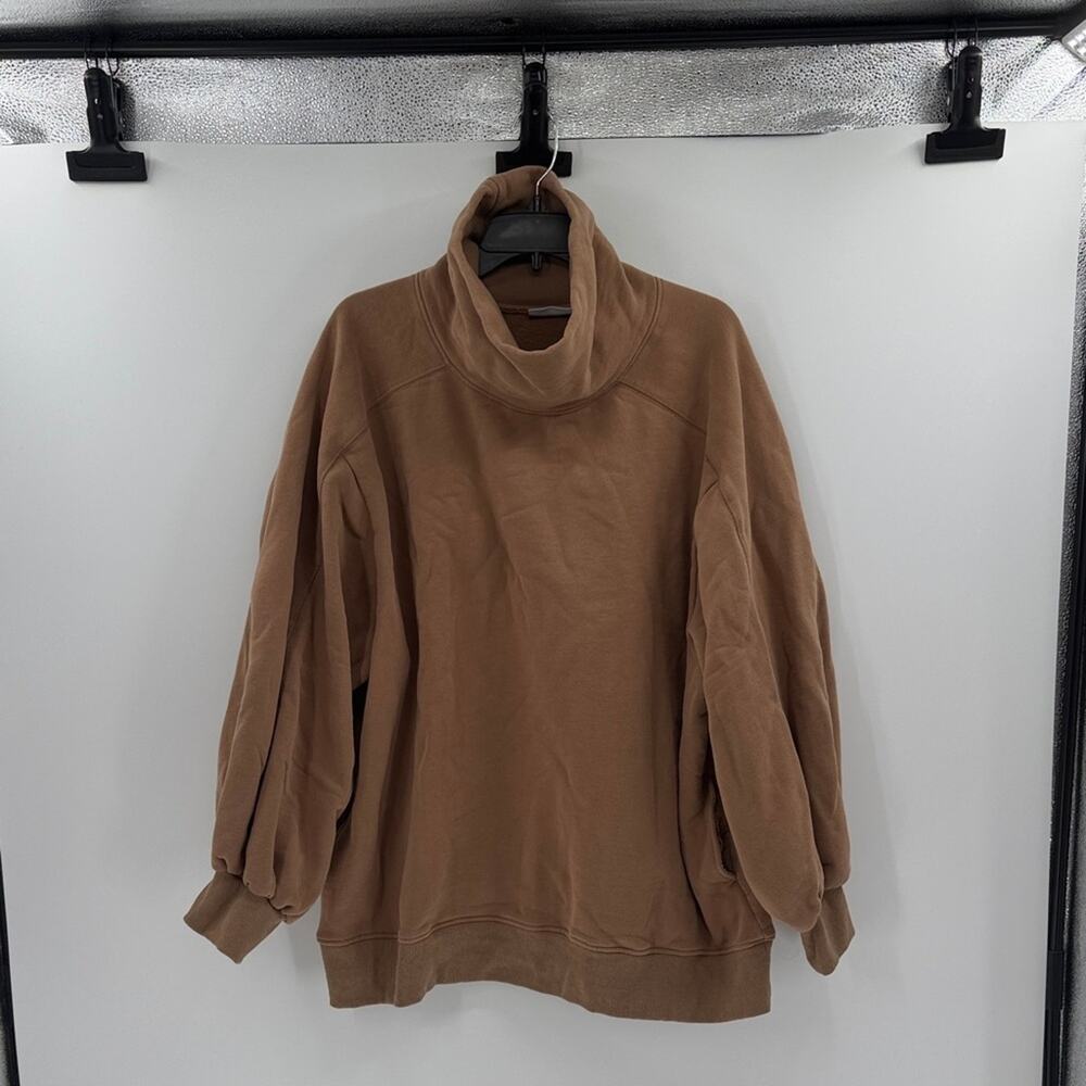 LIT Active Women's Whisper Oversized Funnel Neck Sweatshirt - Tan - XL - Picture 2 of 10